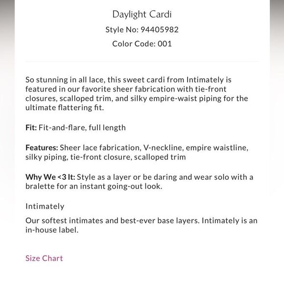 Free People Intimately Daylight Lace Cardi in Black NWOT - Picture 4 of 10